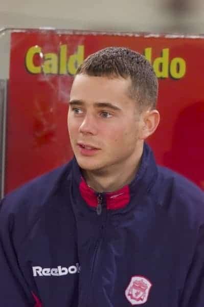 ROME, ITALY - Thursday, February 15, 2001: Liverpool's Richie Partridge before the UEFA Cup 4th Round 1st Leg match against AS Roma at the Stadio Olimpico. (Pic by David Rawcliffe/Propaganda)