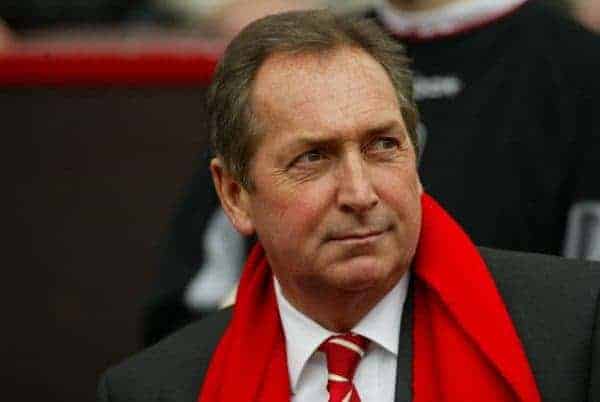 MANCHESTER, ENGLAND - Saturday, April 5, 2003: Liverpool's manager Ge?rard Houllier walks out to face Manchester United during the Premiership match at Old Trafford. (Pic by David Rawcliffe/Propaganda)