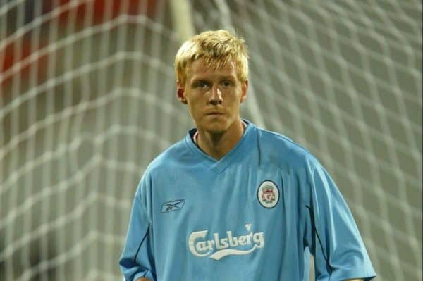 BANGKOK, THAILAND - Wednesday, July 23, 2003: Liverpool's Zac Whitbread during a training session in at the Rajamangala National Stadium. (Pic by David Rawcliffe/Propaganda)