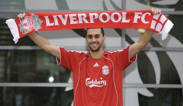 Liverpool, England - Thursday, February 1, 2007: Liverpool FC's new signing Alvaro Arbeloa, who joined from Spanish side Deportivo Le Coruna. (Pic by David Rawcliffe/Propaganda)