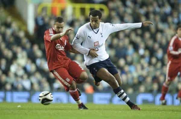 LONDON, ENGLAND - Wednesday, November 12, 2008: Liverpool's Nabil El Zhar in action against Tottenham Hotspur during the League Cup 4th Round match at White Hart Lane. (Photo by David Rawcliffe/Propaganda)