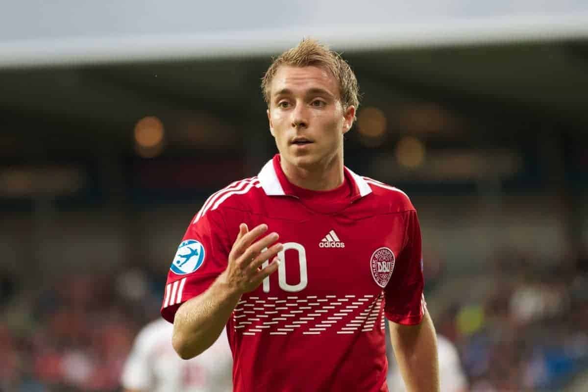 AALBORG, DENMARK - Saturday, June 11, 2011: Denmark's Christian Eriksen (AFC Ajax) in action against Switzerland during the UEFA Under-21 Championship Denmark 2011 Group A match at the Aalborg Stadion. (Photo by Vegard Grott/Propaganda)