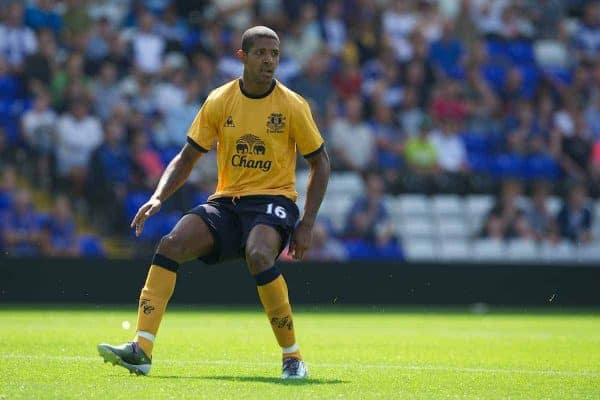 BIRMINGHAM, ENGLAND - Saturday, July 30, 2011: Everton's Jermaine Beckford in action against Birmingham City during a preseason friendly match at St Andrews. (Photo by David Rawcliffe/Propaganda)