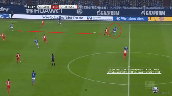 12' - Matip progressive pass vs. Stuttgart