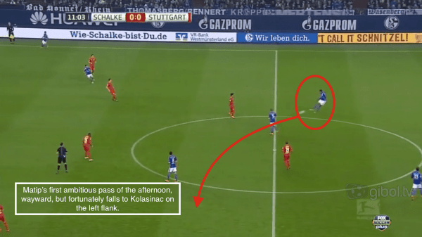 12' - Matip wayward pass vs. Stuttgart