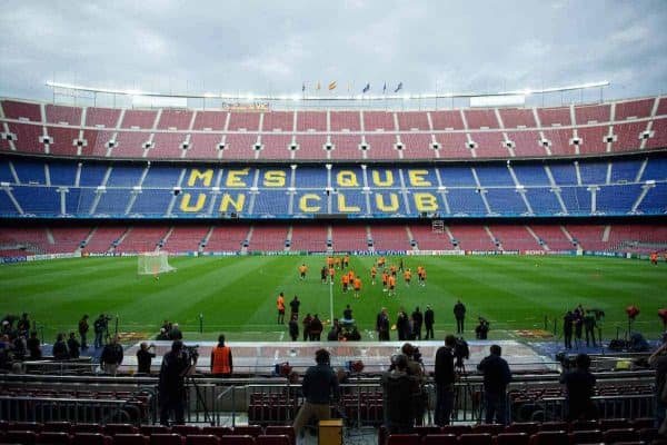 BARCELONA, SPAIN - Monday, April 23, 2012: Chelsea's players during a training session at the Camp Nou ahead of the UEFA Champions League Semi-Final 2nd Leg match against FC Barcelona. (Pic by David Rawcliffe/Propaganda)