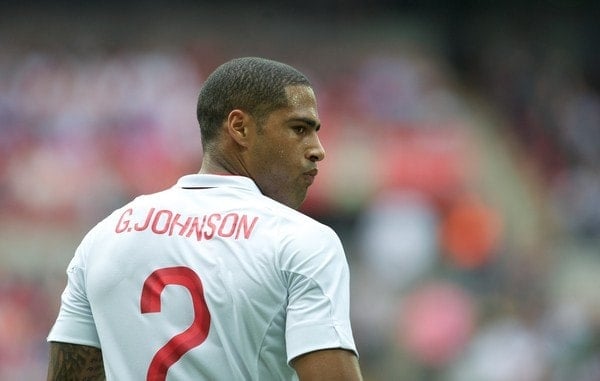 LONDON, ENGLAND - Saturday, June 2, 2012: England's Glen Johnson in action against Belgium during the International Friendly match at Wembley. (Pic by David Rawcliffe/Propaganda)