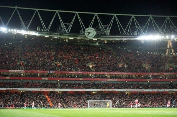 LONDON, ENGLAND - Wednesday, January 30, 2013: Empty seats as Arsenal take on Liverpool during the Premiership match at the Emirates Stadium. (Pic by David Rawcliffe/Propaganda)