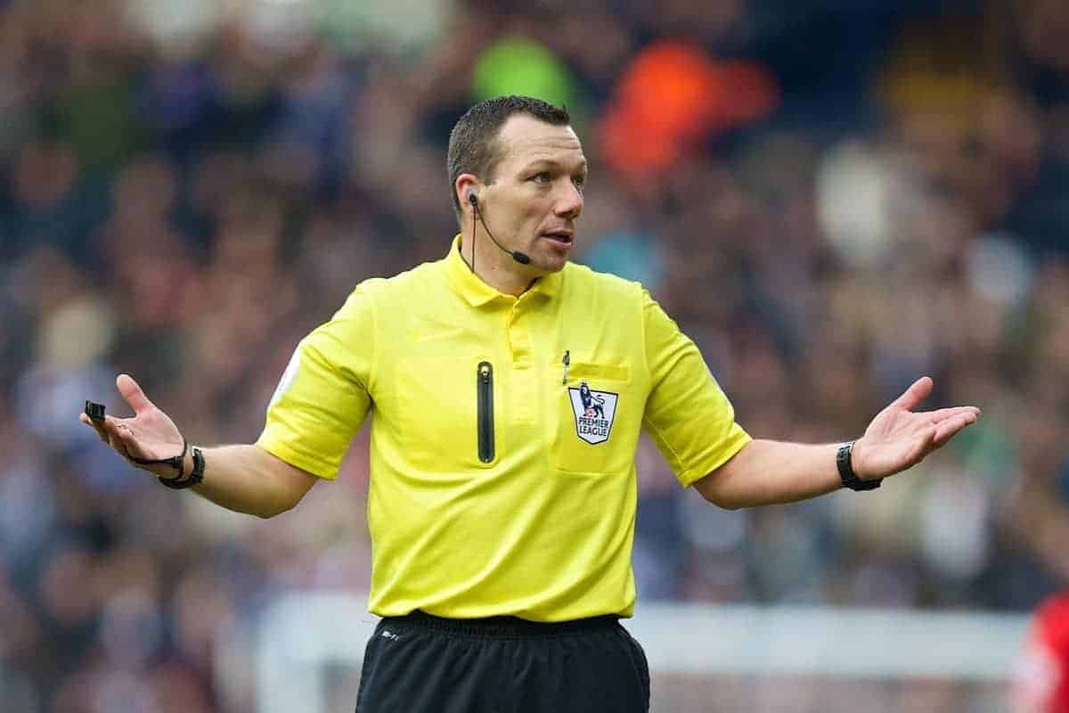 WEST BROMWICH, ENGLAND - Sunday, February 2, 2014: Referee Kevin Friend during the Premiership match between Liverpool and West Bromwich Albion at the Hawthorns. (Pic by David Rawcliffe/Propaganda)