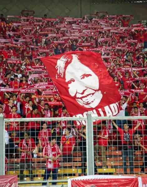 JAKARTA, INDONESIA - Saturday, July 20, 2013: Liverpool supporters' banner of Ann Williams before a preseason friendly against Indonesia XI at the Gelora Bung Karno Stadium. (Pic by David Rawcliffe/Propaganda)