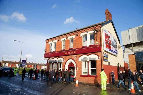 LIVERPOOL, ENGLAND - Saturday, December 21, 2013: Liverpool supporters pub The Albert before the Premiership match against Cardiff City at Anfield. (Pic by David Rawcliffe/Propaganda)