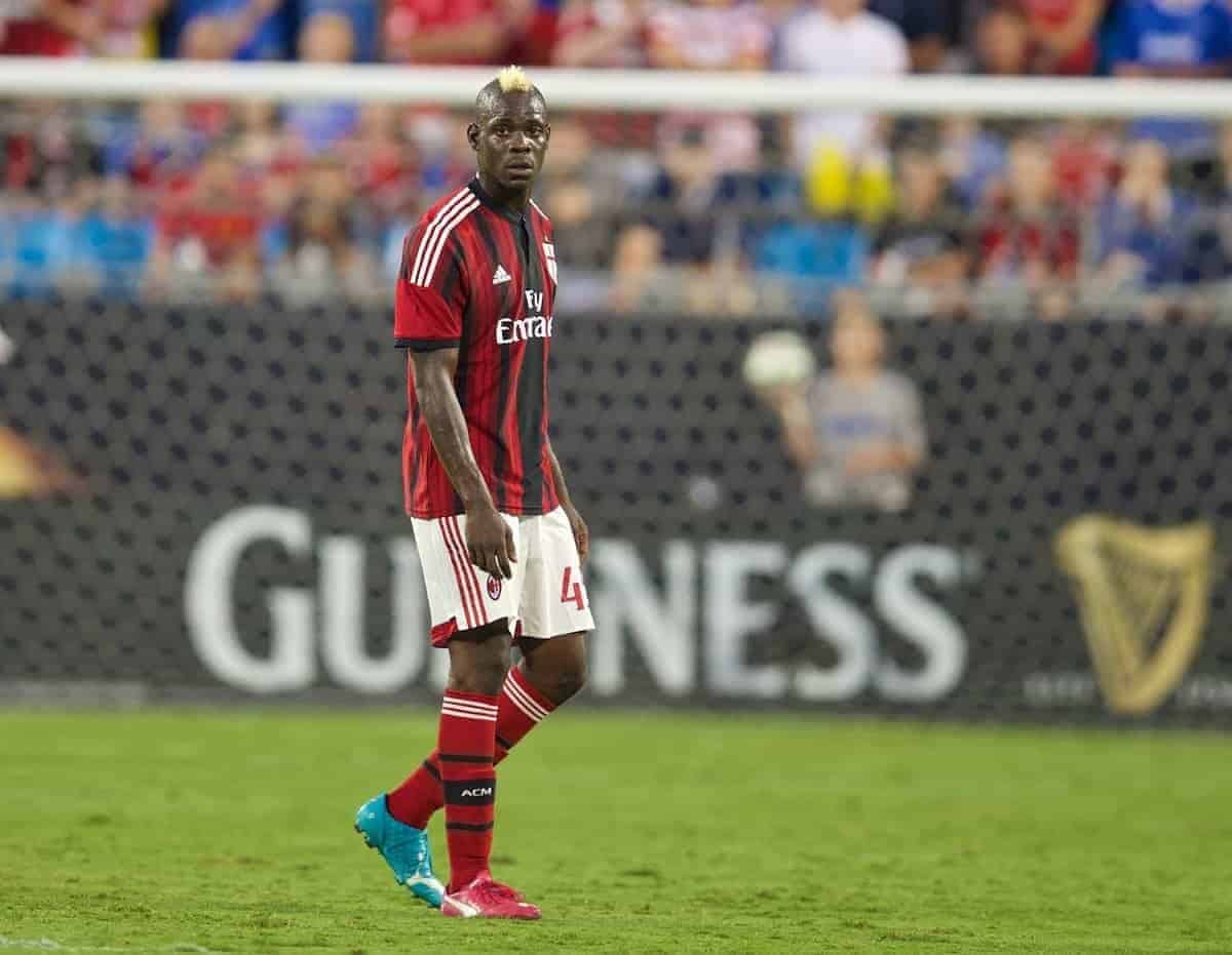 CHARLOTTE, USA - Saturday, August 2, 2014: AC Milan's Mario Balotelli in action against Liverpool during the International Champions Cup Group B match at the Bank of America Stadium on day thirteen of the club's USA Tour. (Pic by David Rawcliffe/Propaganda)