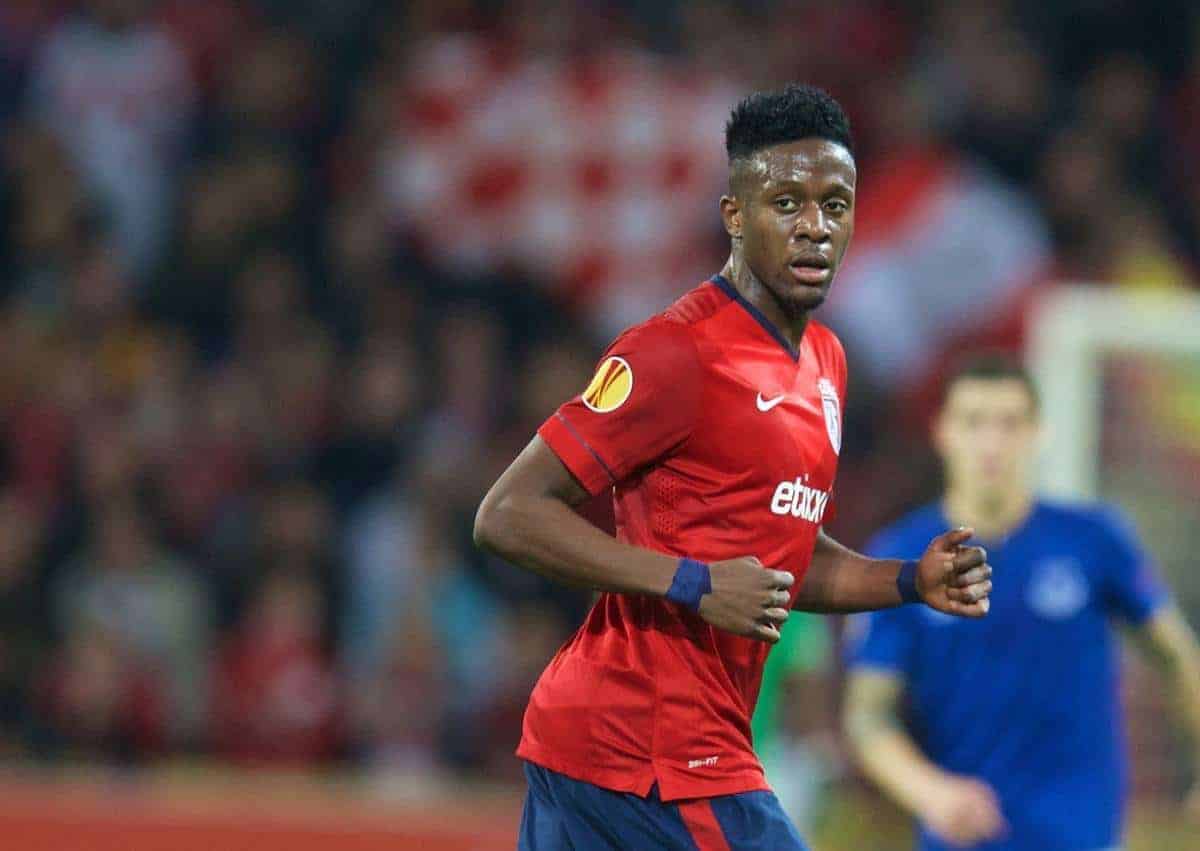 LILLE, FRANCE - Thursday, October 23, 2014: Lille OSC's Divock Origi in action against Everton during the UEFA Europa League Group H match at Stade Pierre-Mauroy. (Pic by David Rawcliffe/Propaganda)