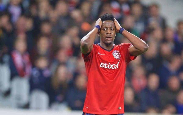 LILLE, FRANCE - Thursday, October 23, 2014: Lille OSC's Divock Origi in action against Everton during the UEFA Europa League Group H match at Stade Pierre-Mauroy. (Pic by David Rawcliffe/Propaganda)