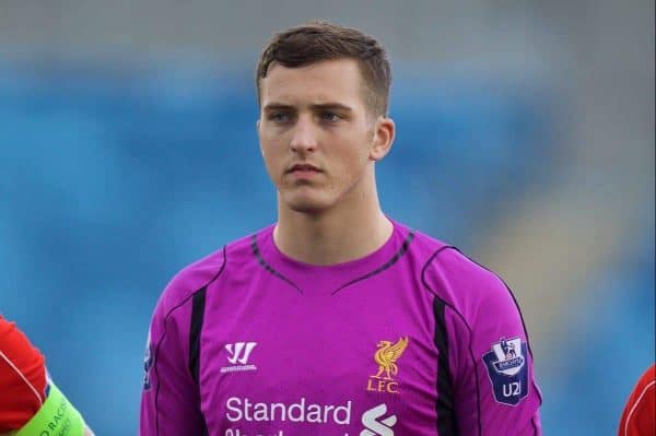 MADRID, SPAIN - Tuesday, November 4, 2014: Liverpool's goalkeeper Ryan Fulton lines-up before the UEFA Youth League Group B match against Real Madrid at Ciudad Real Madrid. (Pic by David Rawcliffe/Propaganda)