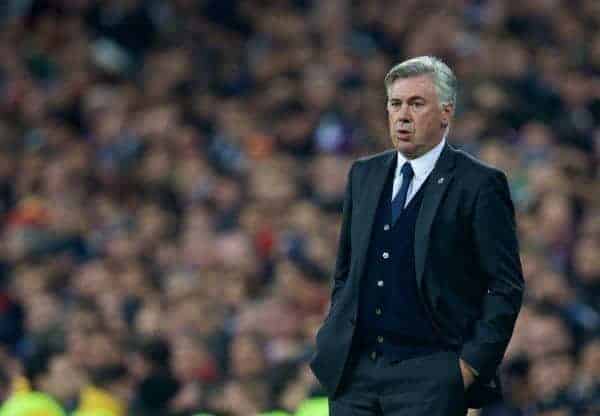 MADRID, SPAIN - Tuesday, November 4, 2014: Real Madrid's head coach Carlo Ancelotti during the UEFA Champions League Group B match against Liverpool at the Estadio Santiago Bernabeu. (Pic by David Rawcliffe/Propaganda)