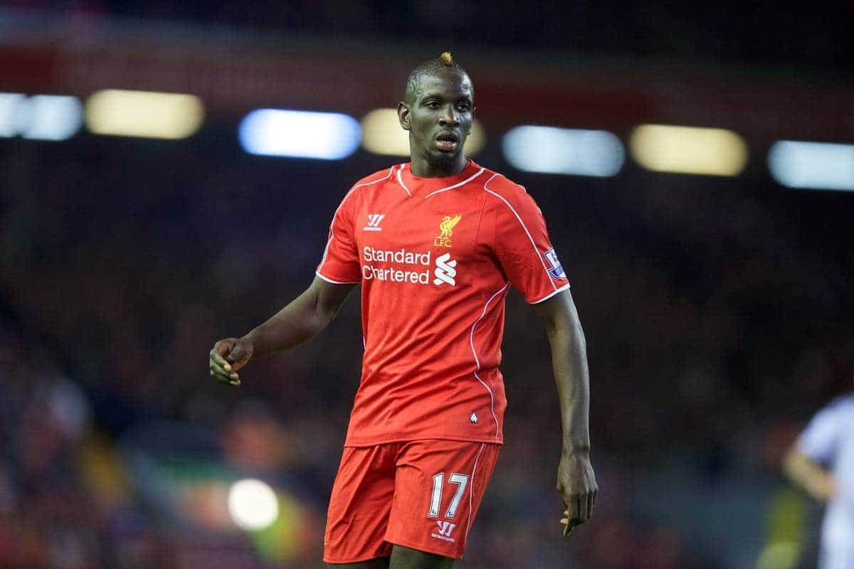 LIVERPOOL, ENGLAND - Monday, December 29, 2014: Liverpool's Mamadou Sakho in action against Swansea City during the Premier League match at Anfield. (Pic by David Rawcliffe/Propaganda)