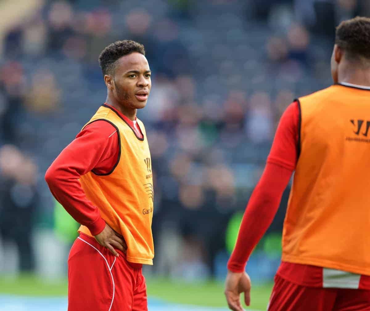 KINGSTON-UPON-HULL, ENGLAND - Tuesday, April 28, 2015: Liverpool's Raheem Sterling before the game against Hull City in the Premier League match at the KC Stadium. (Pic by Gareth Jones/Propaganda)