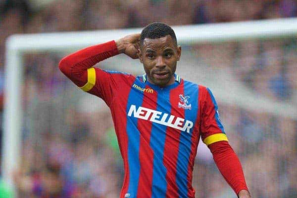 LONDON, ENGLAND - Saturday, May 9, 2015: Crystal Palace's Jason Puncheon in action against Manchester United during the Premier League match at Selhurst Park. (Pic by David Rawcliffe/Propaganda)