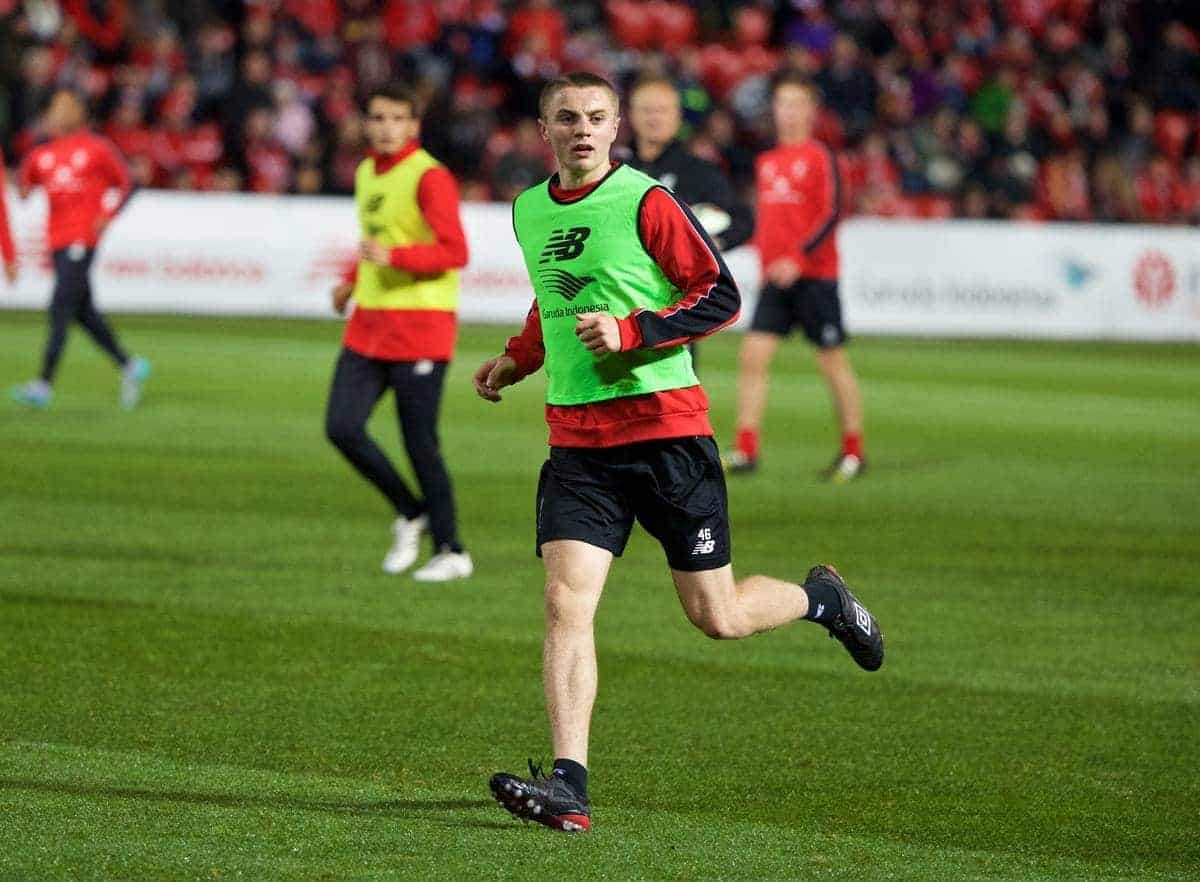 ADELAIDE, AUSTRALIA - Sunday, July 19, 2015: Liverpool's Jordan Rossiter during a training session at Coopers Stadium ahead of a preseason friendly match against Adelaide United on day seven of the club's preseason tour. (Pic by David Rawcliffe/Propaganda)
