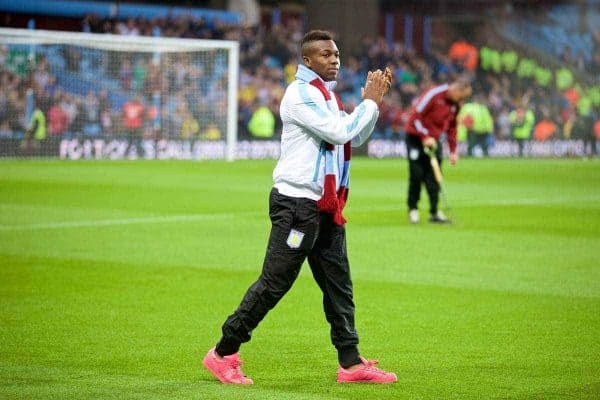 BIRMINGHAM, ENGLAND - Friday, August 14, 2015: Aston Villa's new signing Adama Traore before the Premier League match against Manchester United at Villa Park. (Pic by David Rawcliffe/Propaganda)