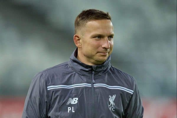 BORDEAUX, FRANCE - Wednesday, September 16, 2015: Liverpool's first-team development coach Pepijn Lijnders during a training session ahead of the UEFA Europa League Group Stage Group B match against FC Girondins de Bordeaux at the Nouveau Stade de Bordeaux. (Pic by David Rawcliffe/Propaganda)