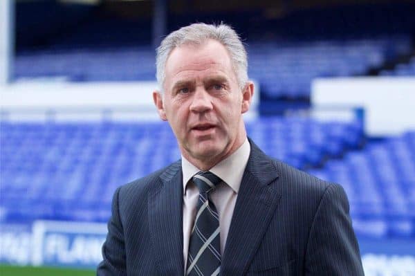 LIVERPOOL, ENGLAND - Sunday, October 4, 2015: Former Liverpool player Jim Beglin arrives before the Premier League match between Everton and Liverpool at Goodison Park, the 225th Merseyside Derby. (Pic by David Rawcliffe/Propaganda)