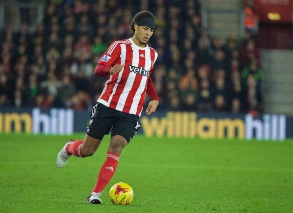 SOUTHAMPTON, ENGLAND - Wednesday, December 2, 2015: Southampton's Virgil Van Dijk in action against Liverpool during the Football League Cup Quarter-Final match at St. Mary's Stadium. (Pic by David Rawcliffe/Propaganda)