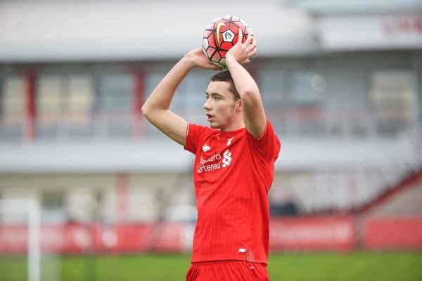 KIRKBY, ENGLAND - Saturday, December 5, 2015: Liverpool's Kris Owens during the FA Premier League Academy match against Everton at the Kirkby Academy. (Pic by David Rawcliffe/Propaganda)