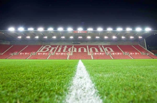 STOKE-ON-TRENT, ENGLAND - Tuesday, January 5, 2016: A general view of Stoke City's Britannia Stadium before the Football League Cup Semi-Final 1st Leg match against Liverpool. (Pic by David Rawcliffe/Propaganda)