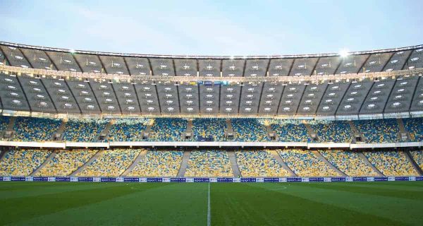 KIEV, UKRAINE - Easter Monday, March 28, 2016: A general view of Ukraine's Olimpiyskiy Stadium before the International Friendly match against Wales. (Pic by David Rawcliffe/Propaganda)