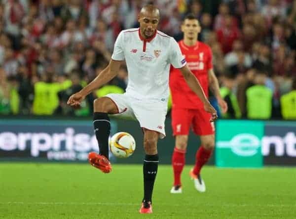 BASEL, SWITZERLAND - Wednesday, May 18, 2016: Sevilla's Steven N'Zonzi in action against Liverpool during the UEFA Europa League Final at St. Jakob-Park. (Pic by David Rawcliffe/Propaganda)