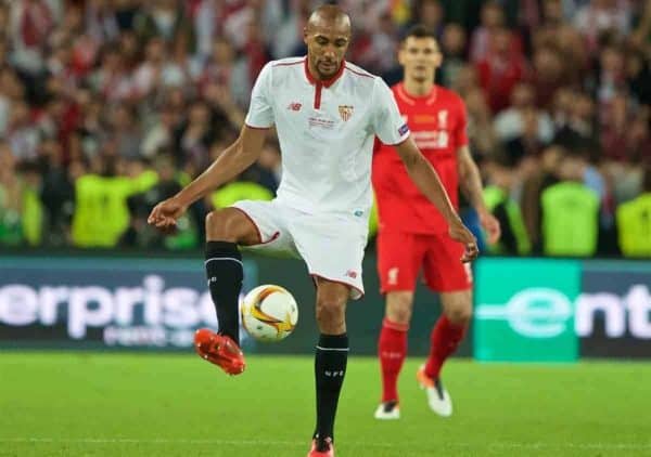 BASEL, SWITZERLAND - Wednesday, May 18, 2016: Sevilla's Steven N'Zonzi in action against Liverpool during the UEFA Europa League Final at St. Jakob-Park. (Pic by David Rawcliffe/Propaganda)