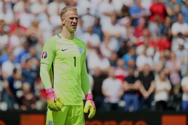 LENS, FRANCE - Thursday, June 16, 2016: England's goalkeeper Joe Hart in action against Wales during the UEFA Euro 2016 Championship Group B match at the Stade Bollaert-Delelis. (Pic by David Rawcliffe/Propaganda)