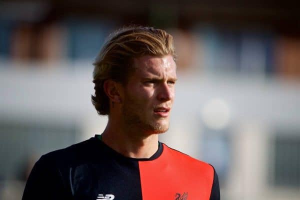 FLEETWOOD, ENGLAND - Wednesday, July 13, 2016: Liverpool's goalkeeper Loris Karius warms-up before a friendly match against Fleetwood Town at Highbury Stadium. (Pic by David Rawcliffe/Propaganda)