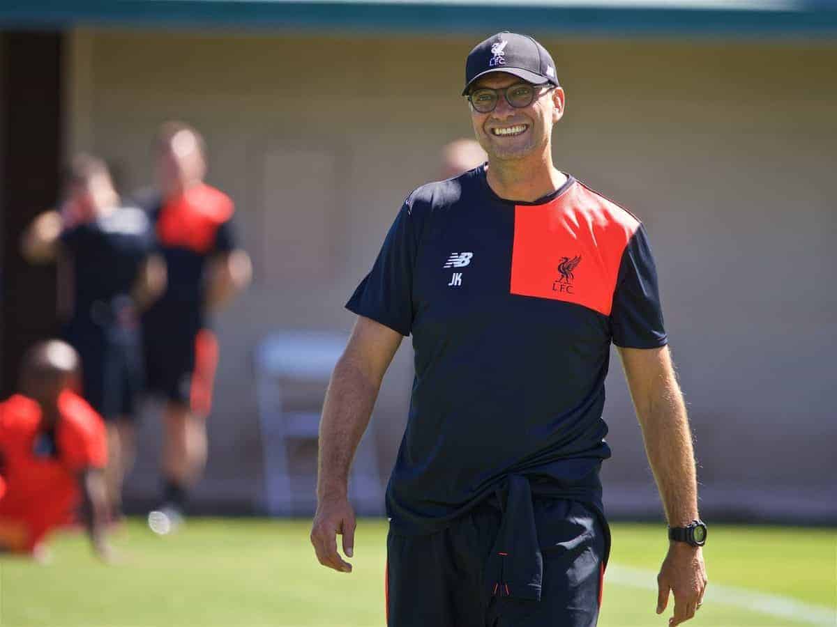 STANFORD, USA - Thursday, July 21, 2016: Liverpool's manager Jürgen Klopp during a training session in the Laird Q. Cagan Stadium at Stanford University on day one of the club's USA Pre-season Tour. (Pic by David Rawcliffe/Propaganda)