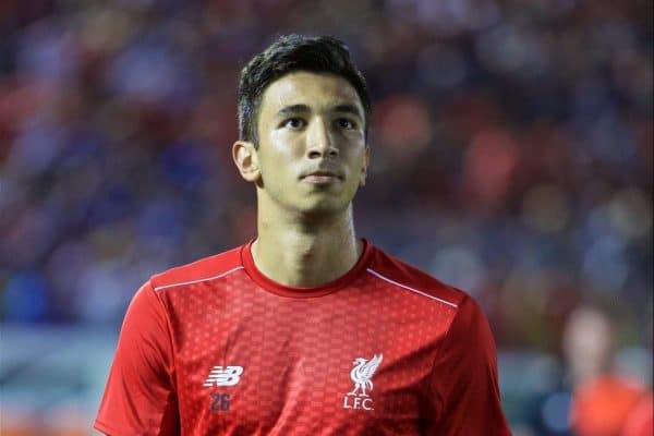 PASADENA, USA - Wednesday, July 27, 2016: Liverpool's Marko Grujic before the International Champions Cup 2016 game against Chelsea on day seven of the club's USA Pre-season Tour at the Rose Bowl. (Pic by David Rawcliffe/Propaganda)