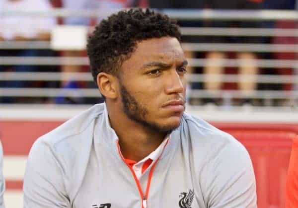 SANTA CLARA, USA - Saturday, July 30, 2016: Liverpool's Joe Gomez before the International Champions Cup 2016 game against AC Milan on day ten of the club's USA Pre-season Tour at the Levi's Stadium. (Pic by David Rawcliffe/Propaganda)