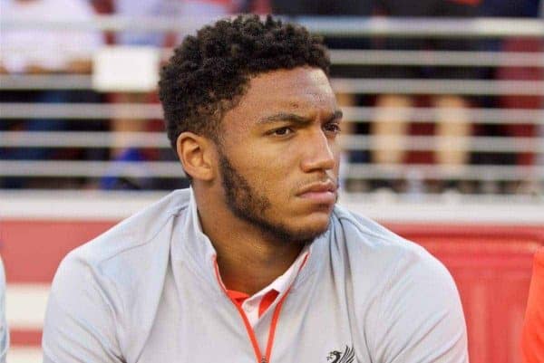 SANTA CLARA, USA - Saturday, July 30, 2016: Liverpool's Joe Gomez before the International Champions Cup 2016 game against AC Milan on day ten of the club's USA Pre-season Tour at the Levi's Stadium. (Pic by David Rawcliffe/Propaganda)