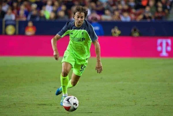 SANTA CLARA, USA - Saturday, July 30, 2016: Liverpool's Lazar Markovic in action against AC Milan during the International Champions Cup 2016 game on day ten of the club's USA Pre-season Tour at the Levi's Stadium. (Pic by David Rawcliffe/Propaganda)