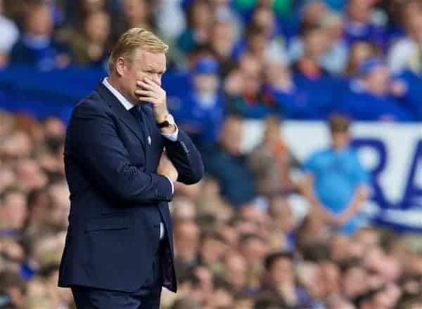 LIVERPOOL, ENGLAND - Saturday, August 13, 2016: Everton's manager Ronald Koeman during the FA Premier League match against Tottenham Hotspur at Goodison Park. (Pic by David Rawcliffe/Propaganda)