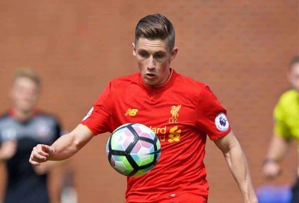 BIRKENHEAD, ENGLAND - Sunday, August 14, 2016: Liverpool's Harry Wilson in action against Southampton during the Under-23 FA Premier League 2 match at Prenton Park. (Pic by Gavin Trafford/Propaganda)