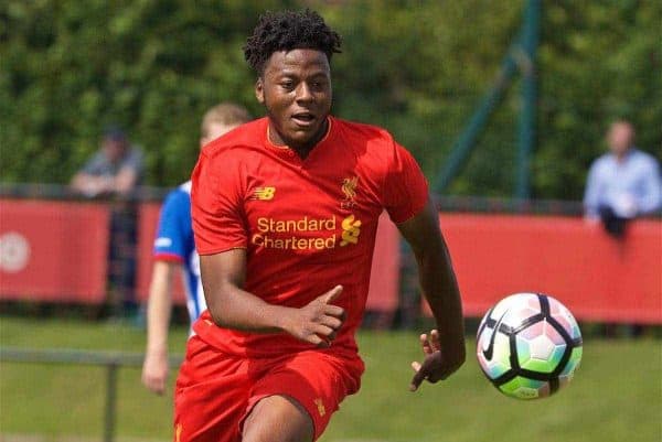 KIRKBY, ENGLAND - Monday, August 15, 2016: Liverpool's Mich'el Parker in action against Blackburn Rovers during the Under-18 FA Premier League match at the Kirkby Academy. (Pic by David Rawcliffe/Propaganda)