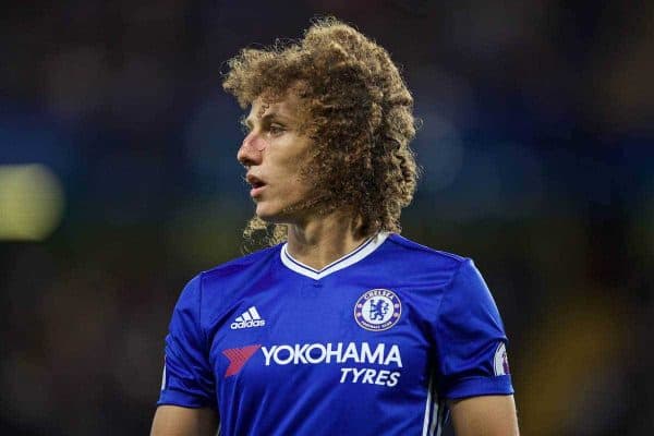 LONDON, ENGLAND - Friday, September 16, 2016: Chelsea's David Luiz, with a bloody nose, in action against Liverpool during the FA Premier League match at Stamford Bridge. (Pic by David Rawcliffe/Propaganda)