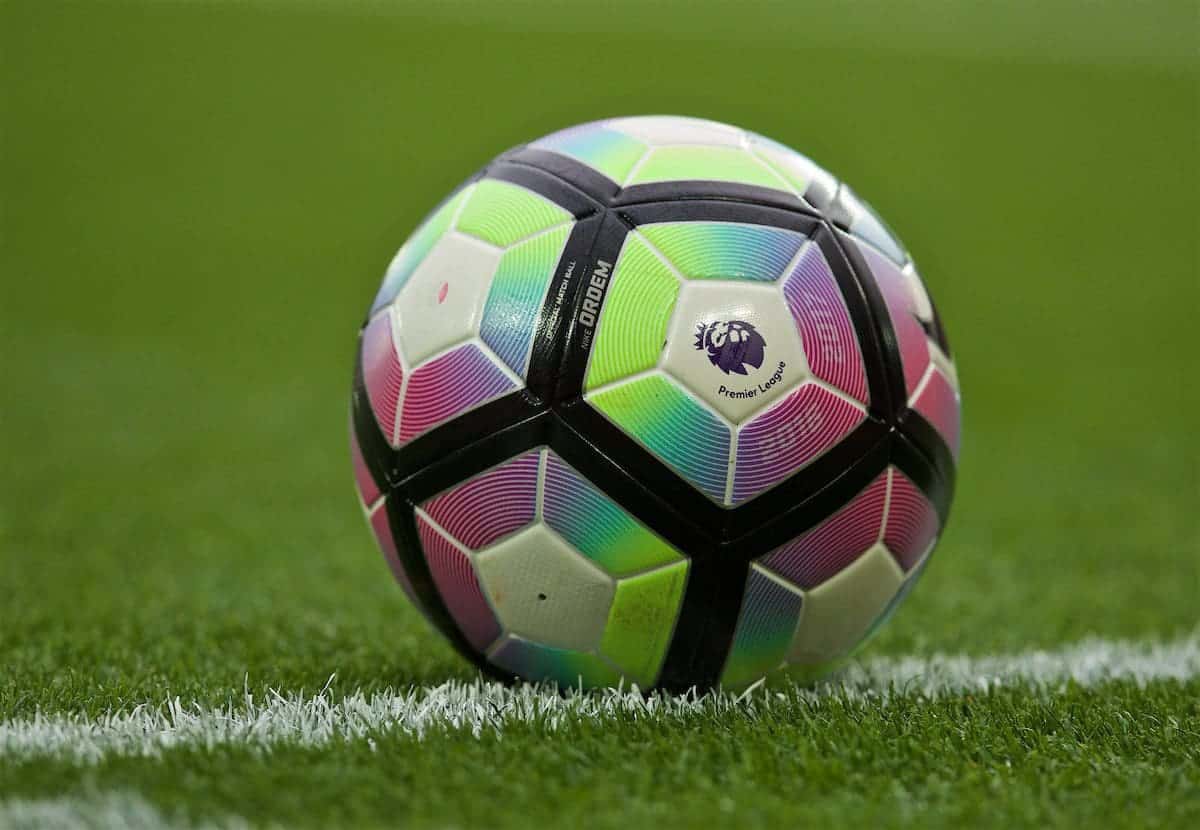 LIVERPOOL, ENGLAND - Saturday, September 24, 2016: The official Nike Premier League match-ball during the FA Premier League match at Anfield. (Pic by David Rawcliffe/Propaganda)