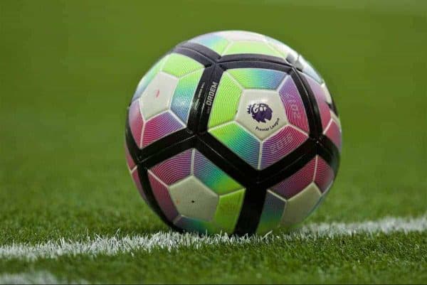 LIVERPOOL, ENGLAND - Saturday, September 24, 2016: The official Nike Premier League match-ball during the FA Premier League match at Anfield. (Pic by David Rawcliffe/Propaganda)