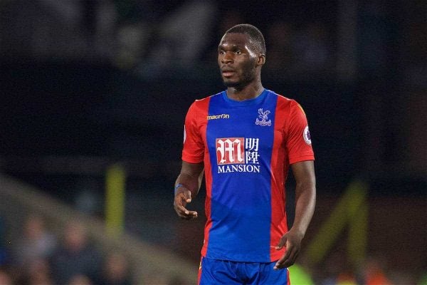 LONDON, ENGLAND - Saturday, October 29, 2016: Crystal Palace's Christian Benteke in action against Liverpool during the FA Premier League match at Selhurst Park. (Pic by David Rawcliffe/Propaganda)