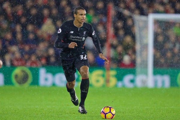 SOUTHAMPTON, ENGLAND - Saturday, November 19, 2016: Liverpool's Joel Matip in action against Southampton during the FA Premier League match at St. Mary's Stadium. (Pic by David Rawcliffe/Propaganda)