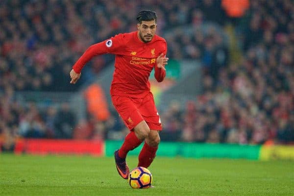 LIVERPOOL, ENGLAND - Saturday, November 26, 2016: Liverpool's Emre Can in action against Sunderland during the FA Premier League match at Anfield. (Pic by David Rawcliffe/Propaganda)