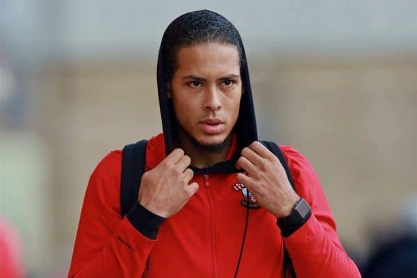 SOUTHAMPTON, ENGLAND - Saturday, November 19, 2016: Southampton's Virgil Van Dijk arrives ahead of the FA Premier League match against Everton at St. Mary's Stadium. (Pic by David Rawcliffe/Propaganda)